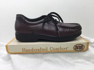 SAS Maroon Lace Up Loafer Womens 7M Comfort Shoes New